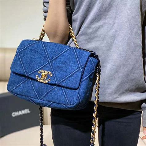 chanel blue fabric bag|chanel 19 small flap bag.